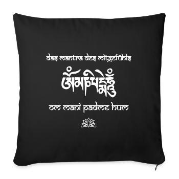 Om Mani Padme Hum - Sofakissenbezug 45 x 45 cm - Schwarz - Vorne