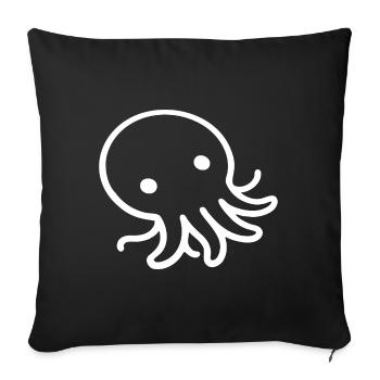 Liegender Oktopus One Line Meeresmotiv - Sofakissenbezug 45 x 45 cm - Schwarz - Vorne