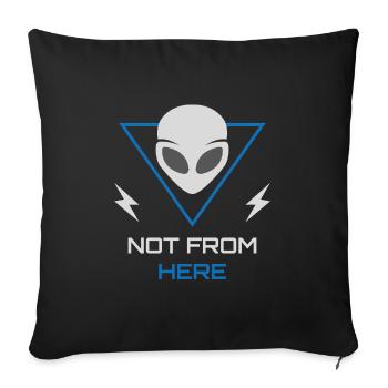 Alien UFO Sci-Fi Outsider - Sofakissenbezug 45 x 45 cm - Schwarz - Vorne