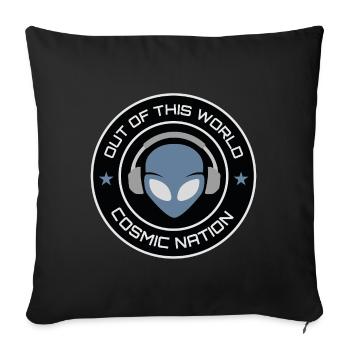Außerirdischer UFO-DJ Alien - Sofakissenbezug 45 x 45 cm - Schwarz - Vorne