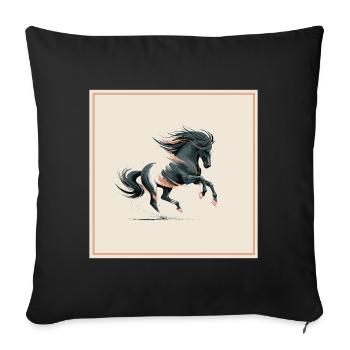 Pferd - Sofakissenbezug 45 x 45 cm - Schwarz - Vorne
