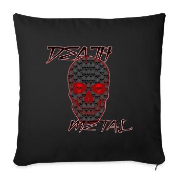 Death Metal rotes Schädel Design - Sofakissenbezug 45 x 45 cm - Schwarz - Vorne