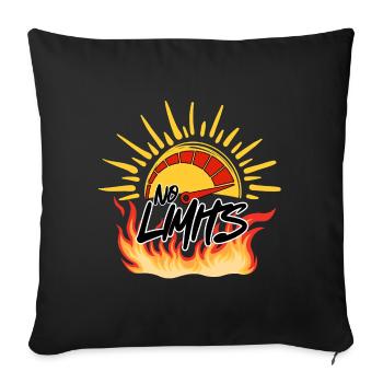 Keine Grenzen: Sonne und Feuer - Sofakissenbezug 45 x 45 cm - Schwarz - Vorne