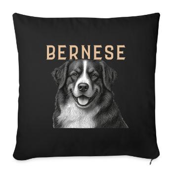 Berner Sennenhund Vintage - Sofakissenbezug 45 x 45 cm - Schwarz - Vorne