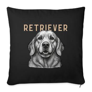 Retriever Dog Vintage - Sofakissenbezug 45 x 45 cm - Schwarz - Vorne