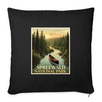 Spreewald Vintage Poster | Brandenburg - Sofakissenbezug 45 x 45 cm - Schwarz - Vorne
