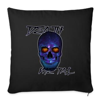 Kosmischer Death Metal Totenschädel - Sofakissenbezug 45 x 45 cm - Schwarz - Vorne