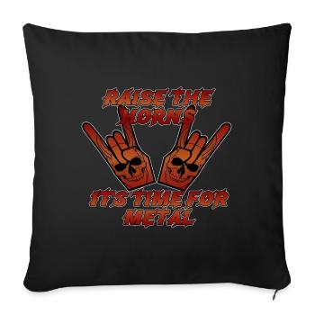 Raise the Horns Metall‑Statement - Sofakissenbezug 45 x 45 cm - Schwarz - Vorne