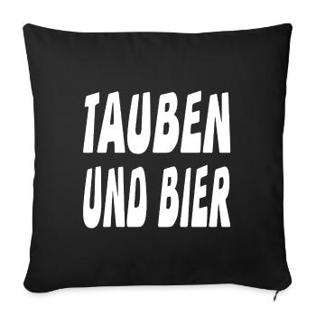 Tauben - Sofakissenbezug 45 x 45 cm - Schwarz - Vorne