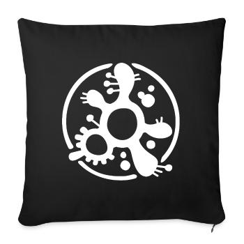 Protozoenfragment-Logo (Weiß) - Sofakissenbezug 45 x 45 cm - Schwarz - Vorne