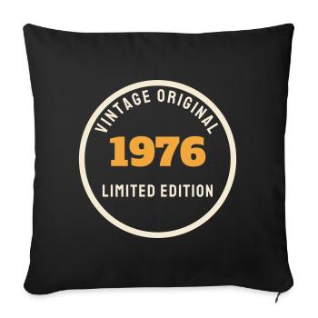 Vintage 1976 Original Limited Edition 50. Geburtst - Sofakissenbezug 45 x 45 cm - Schwarz - Vorne