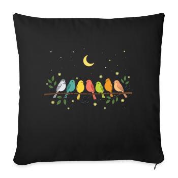 Vogelbeobachter-Shirt Süßes Vogel-Vogelliebhaber-Geschenk - Sofakissenbezug 45 x 45 cm - Schwarz - Vorne