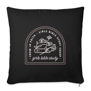 Mädchen-Bibelstudien-Christliche Gruppe - Sofakissenbezug 45 x 45 cm - Schwarz - Vorne