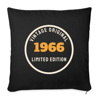 Vintage 1966 Original Limited Edition 60. Geburtst - Sofakissenbezug 45 x 45 cm - Schwarz - Vorne