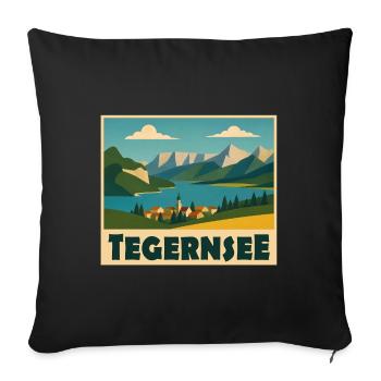 Tegernsee Minimal - Sofakissenbezug 45 x 45 cm - Schwarz - Vorne