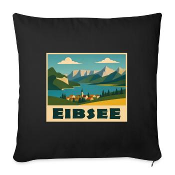 Eibsee Minimal - Sofa pillowcase 17,3'' x 17,3'' (45 x 45 cm) - black - Front