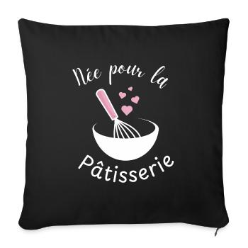 Née pour la pâtisserie  - Housse de coussin décorative 45 x 45 cm - noir - Devant