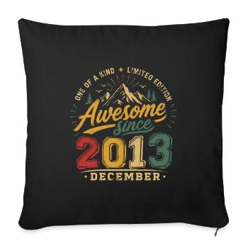 Vintage-Geburtstagsgeschenk für Dezember 2013 - Sofakissenbezug 45 x 45 cm - Schwarz - Vorne