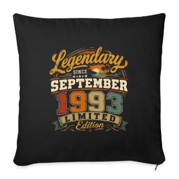 Legendär seit September 1993 Vintage Gift - Sofakissenbezug 45 x 45 cm - Schwarz - Vorne