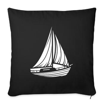 Abstraktes Segelboot Minimalistisches Design - Sofakissenbezug 45 x 45 cm - Schwarz - Vorne