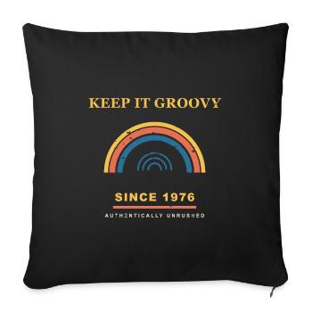 Keep It Groovy - Sofakissenbezug 45 x 45 cm - Schwarz - Vorne