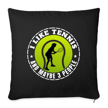 J’AIME LE TENNIS ET PEUT-ÊTRE TROIS PERSONNES - Housse de coussin décorative 45 x 45 cm - noir - Devant
