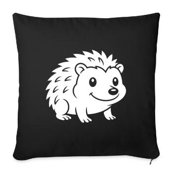 Igel Silhouette Herbst Tiermotiv - Sofakissenbezug 45 x 45 cm - Schwarz - Vorne