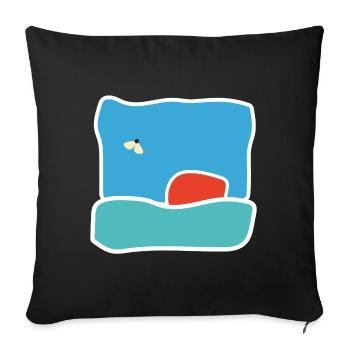 Mücke in der Flucht – fliegendes Insekt - Sofakissenbezug 45 x 45 cm - Schwarz - Vorne