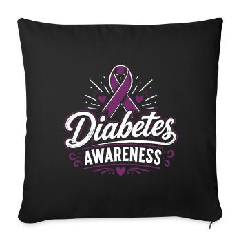 Bewusstsein für Diabetes - Sofakissenbezug 45 x 45 cm - Schwarz - Vorne