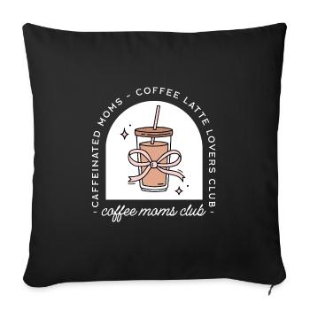 Club des mamans de café - Housse de coussin décorative 45 x 45 cm - noir - Devant