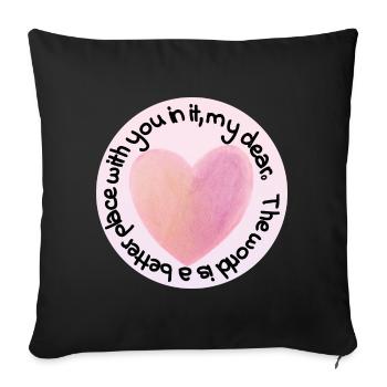 Pastellherz Liebe - Sofakissenbezug 45 x 45 cm - Schwarz - Vorne