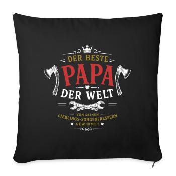 Der beste Papa der Welt - Sofakissenbezug 45 x 45 cm - Schwarz - Vorne