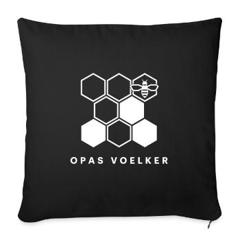 Opas Völker – Imker Honigbienen Waben Design - Sofakissenbezug 45 x 45 cm - Schwarz - Vorne