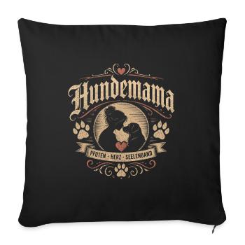 Hundemama Vintage - Sofakissenbezug 45 x 45 cm - Schwarz - Vorne