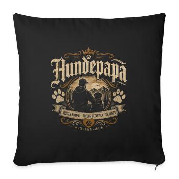 Hundepapa Vintage Blackletter - Sofakissenbezug 45 x 45 cm - Schwarz - Vorne