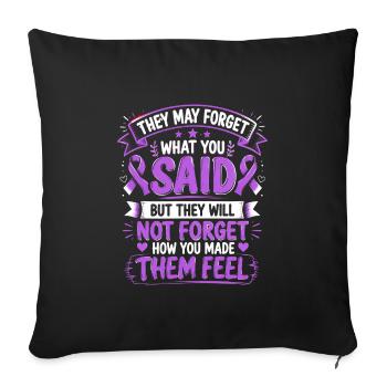 Alzheimers Awareness Ribbon Dementia Awareness - Sofa pillowcase 17,3'' x 17,3'' (45 x 45 cm) - black - Front