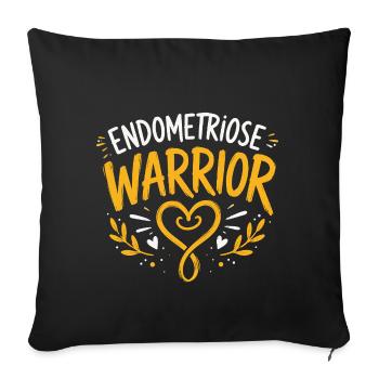 sensibilisation endométriose - Housse de coussin décorative 45 x 45 cm - noir - Devant