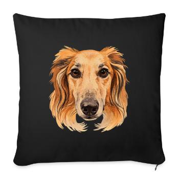 saluki head, watercolor look, greyhound designs - Sofa pillowcase 17,3'' x 17,3'' (45 x 45 cm) - black - Front