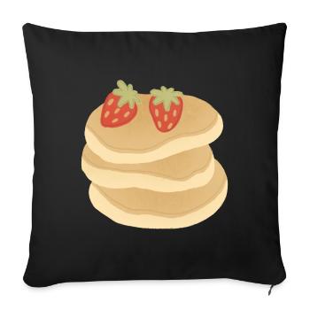 Strawberry Pancake Stack - Sofa pillowcase 17,3'' x 17,3'' (45 x 45 cm) - black - Front
