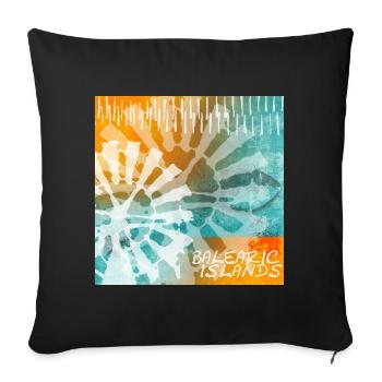 Balearische Inseln Tie-Dye - Sofakissenbezug 45 x 45 cm - Schwarz - Vorne