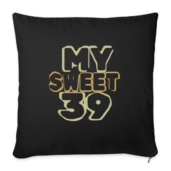 39 - Sofa pillowcase 17,3'' x 17,3'' (45 x 45 cm) - black - Front