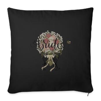Bridal Bouquet Scripture Bouquet - Sofa pillowcase 17,3'' x 17,3'' (45 x 45 cm) - black - Front