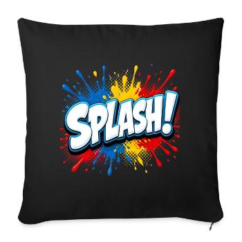 Comic lettering with splashes of paint – Pop Art Sty - Sofa pillowcase 17,3'' x 17,3'' (45 x 45 cm) - black - Front