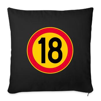 18th Birthday Age 18 Years Sign - Sofa pillowcase 17,3'' x 17,3'' (45 x 45 cm) - black - Front