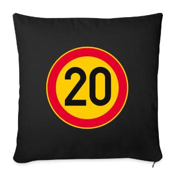 20th Birthday Age 20 Years Sign - Sofa pillowcase 17,3'' x 17,3'' (45 x 45 cm) - black - Front