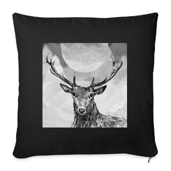 Deer - Sofa pillowcase 17,3'' x 17,3'' (45 x 45 cm) - black - Front