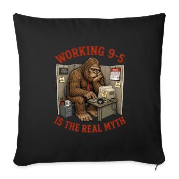 Bigfoot Sasquatch Office Worker Myth - Sofa pillowcase 17,3'' x 17,3'' (45 x 45 cm) - black - Front