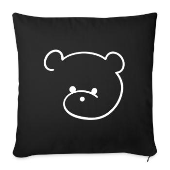 Cute teddy bear with button eyes - Sofa pillowcase 17,3'' x 17,3'' (45 x 45 cm) - black - Front