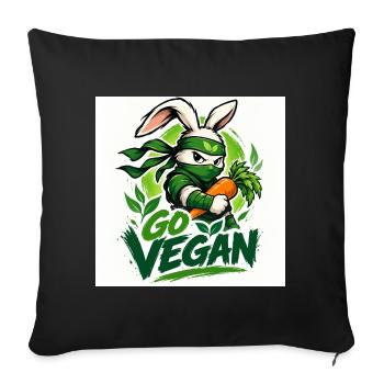 go vegan - Sofa pillowcase 17,3'' x 17,3'' (45 x 45 cm) - black - Front