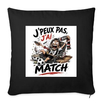 J'peux pas j'ai match - Housse de coussin décorative 45 x 45 cm - noir - Devant